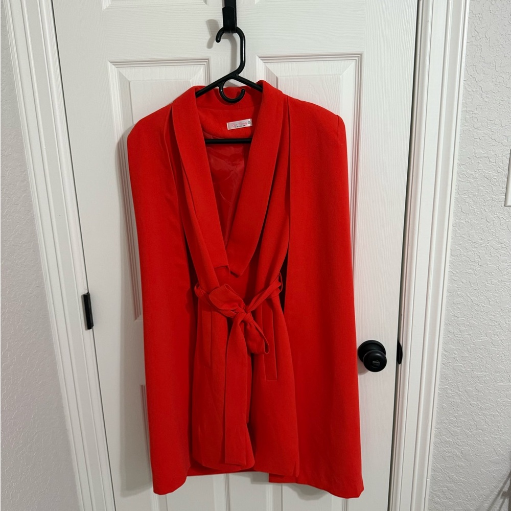 Red Belted Blazer Dress
